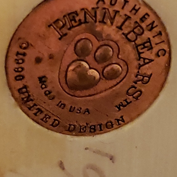 Vintage 1990 Authentic Pennibears Ceramic Figurine - Christmas Bear w/ Cookies - Picture 7 of 7